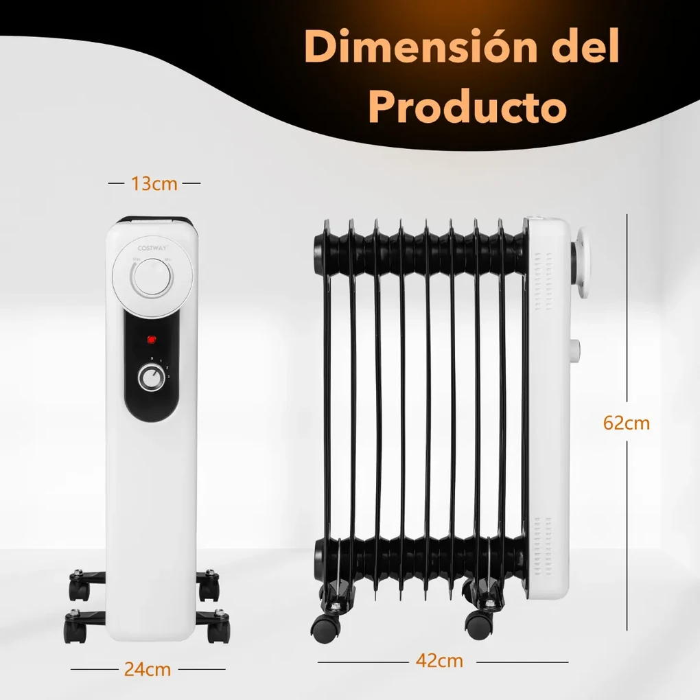 Radiador a óleo 1830/2180w com 3 modos de aquecimento tela l