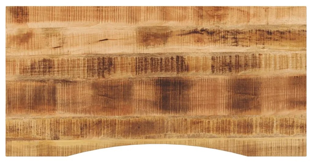 vidaXL Tampo de mesa com curva 120x60x2,5cm mangueira áspera maciça