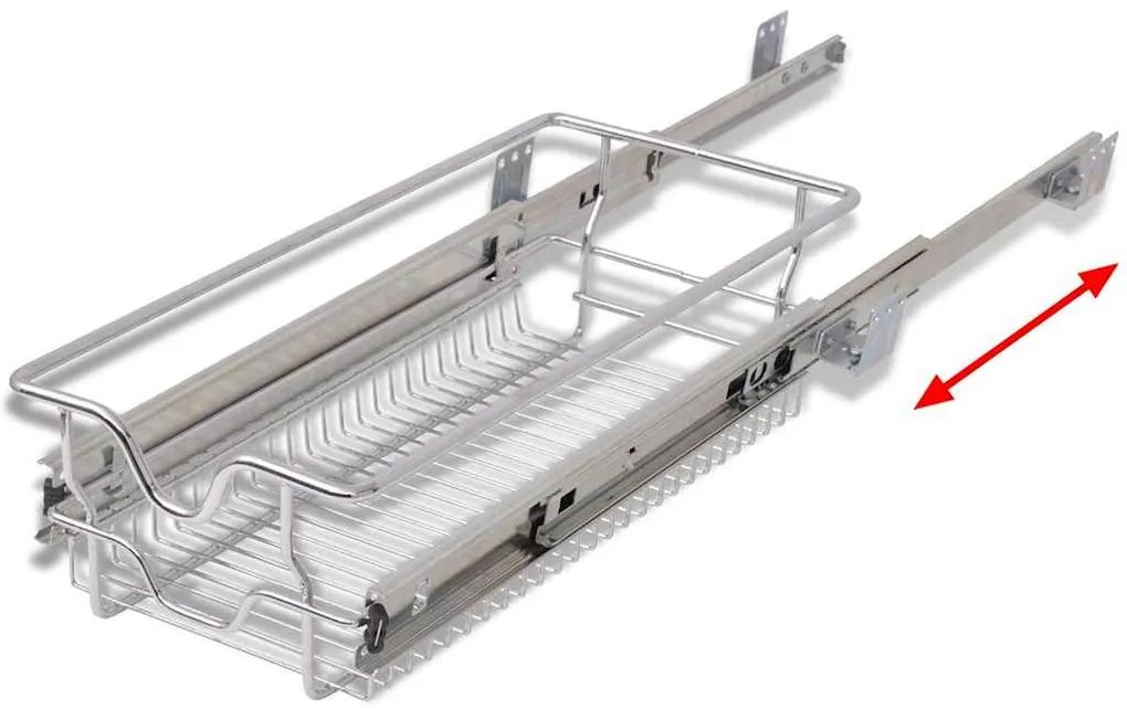 Cestos de arame extraíveis 2 pcs 300 mm prateado