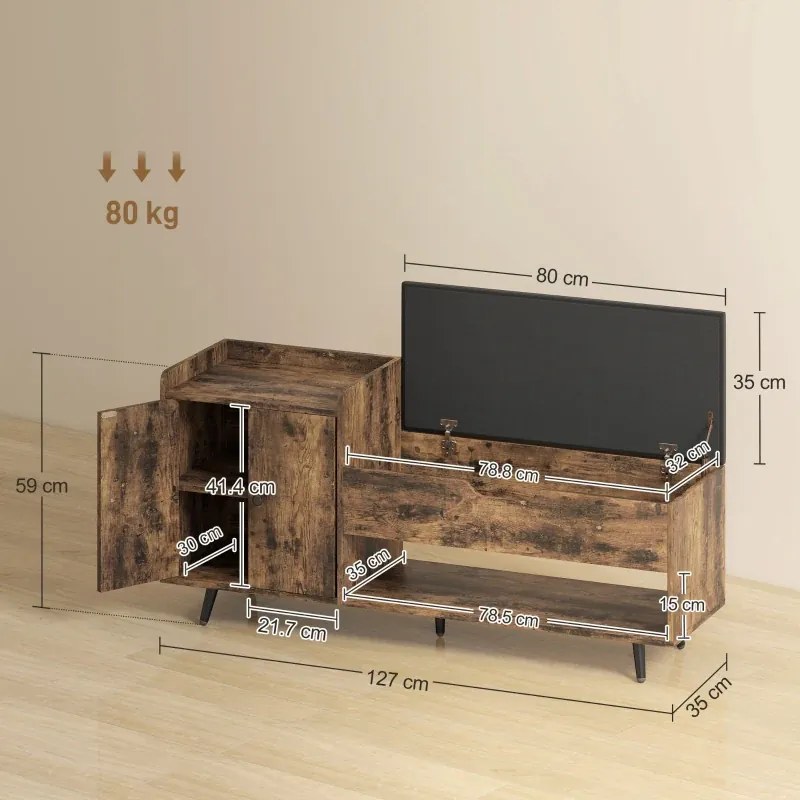 Banco Sapateira com Assento Acolchoado Compartimento Oculto para 3 Pares de Sapatos 127x35x59 cm Castanho Rústico