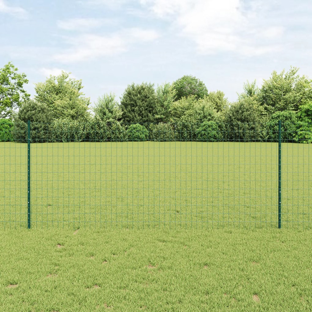 Cerca Euro com 5 Postes U Verde 1x10 m em Aço
