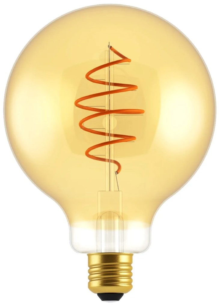 LED Blub Globe G125 Golden Croissant Line with Spiral Filament 5W E27 Dimmable 2000K