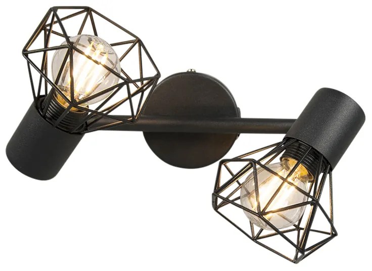 Projetores ajustáveis Art Déco pretos 2 luzes - Mosh 2 Moderno
