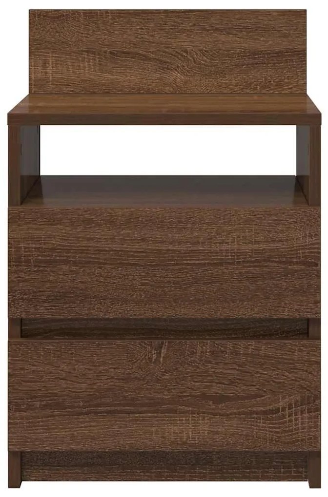 Mesa de cabeceira com 2 gavetas 40x33x60 cm carvalho castanho