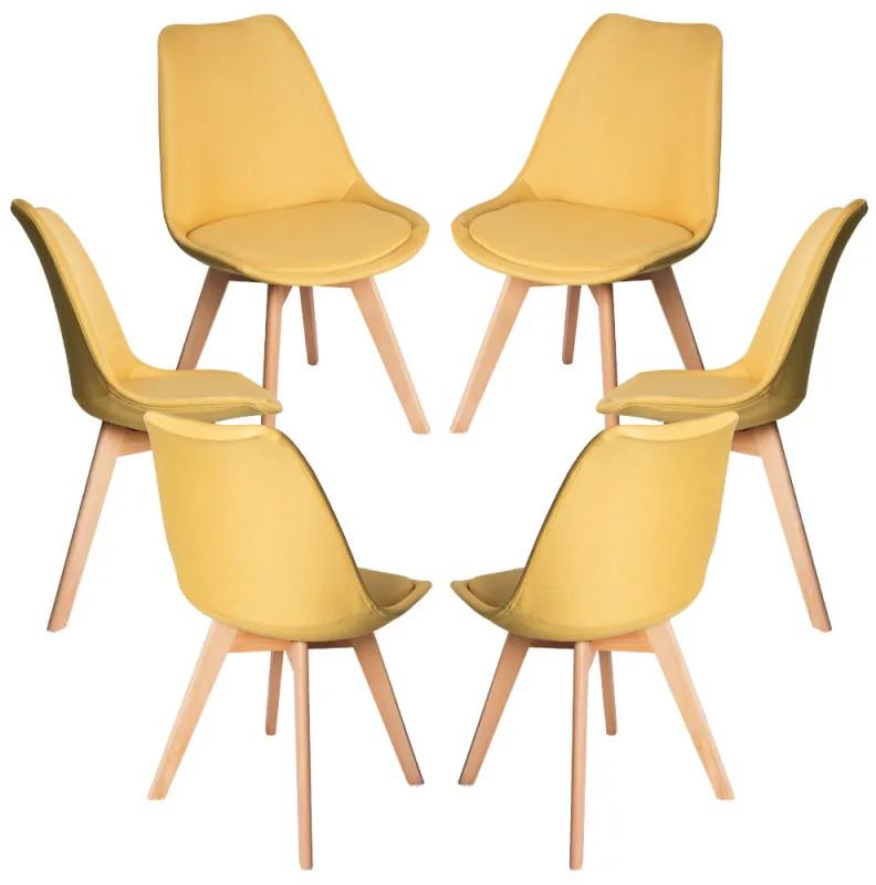 Pack 6 Cadeiras Synk Tecido - Amarelo