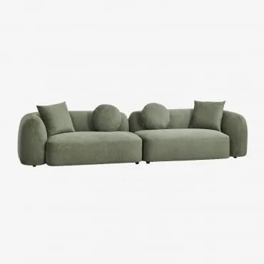 Sofá Modular De 2 Peças Em Chenille Coco Tecido Chenille Verde Sálvia - Sklum