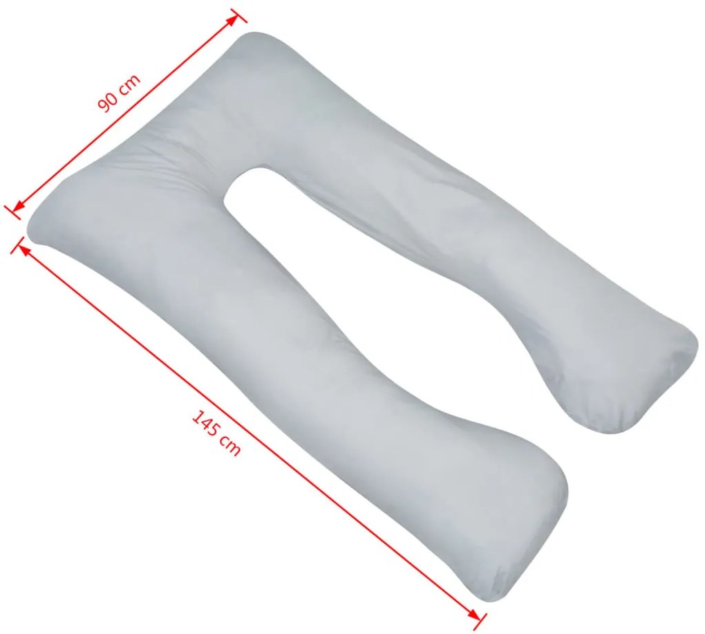 Almofada de gravidez 90 x 145 cm cinzento