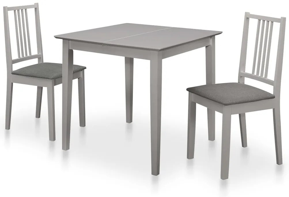 3 pcs conjunto de jantar MDF cinzento