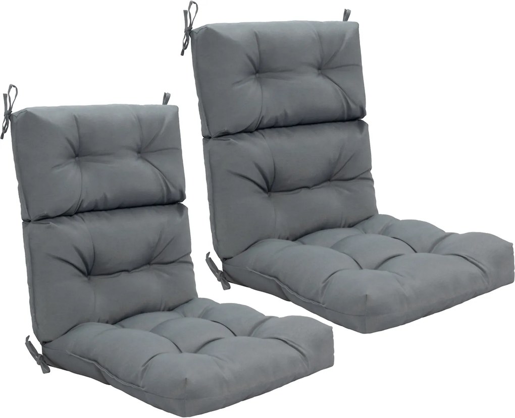 Conjunto de 2 almofadas para cadeira de encosto alto (CADEIRAS NÃO INCLUIDAS) com cintas antiderrapantes, espuma espessa, poliéster respirável, interi