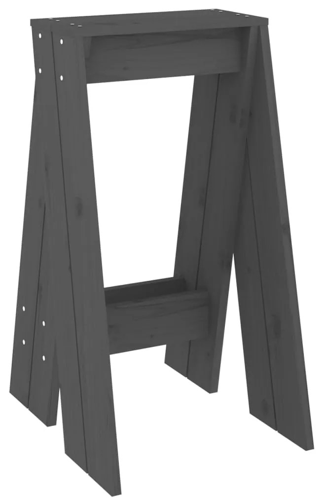 Bancos 2 pcs 40x40x75 cm pinho maciço cinzento