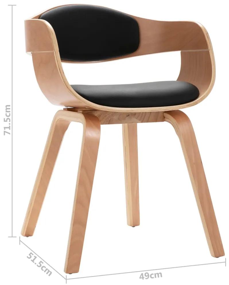 Cadeiras jantar 2 pcs madeira curvada e couro artificial