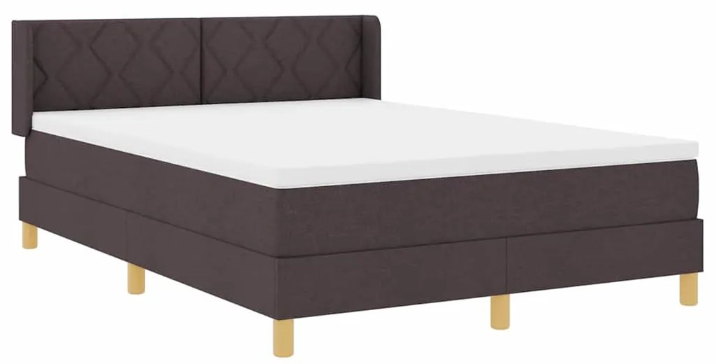 Cama Box Marrom Escuro e Branco 160 x 200 cm tecido