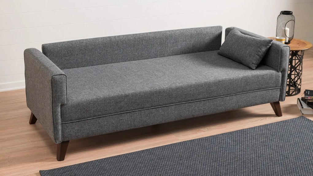 Sofá de 3 Lugares Bella – Cinzento – 208 cm x 85 cm x 81 cm