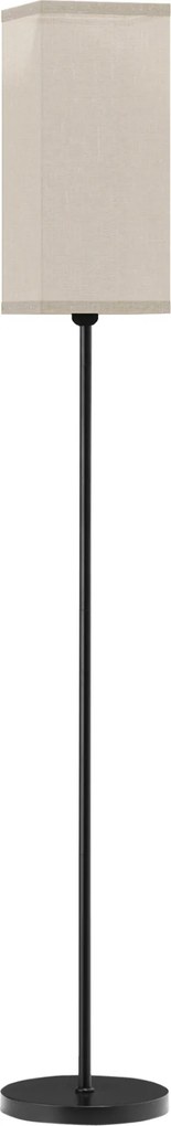 HOMCOM Candeeiro de pé para sala candeeiro de sala de pé com cúpula bege efeito linho interruptor de pé Ø 25 x 161,5 cm preto | Aosom Portugal