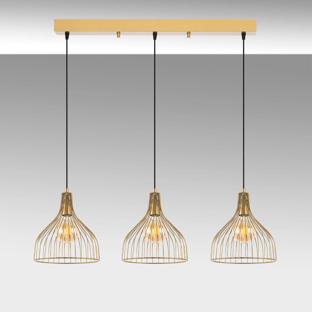 Candeeiro de Teto Cafu – Ouro Brilhante – 94 x 25 x 121 cm