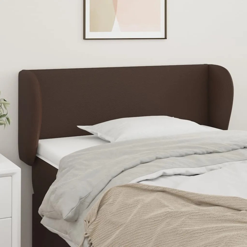 vidaXL Cabeceira cama c/ abas couro artificial 103x23x78/88cm castanho