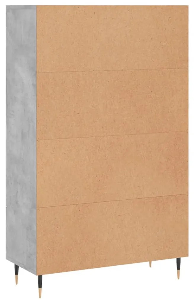 Aparador alto 69,5x31x115 cm derivados de madeira cinza-cimento