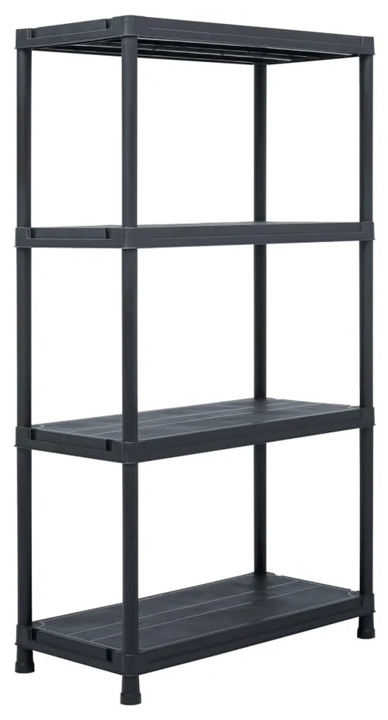 vidaXL Estante de arrumação 100 kg 60x30x138 cm plástico preto