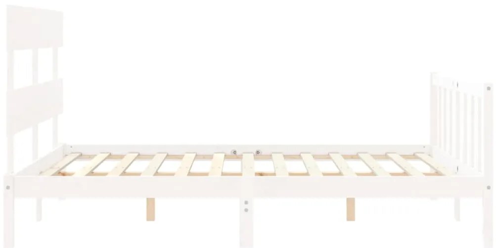 Cama sem colchão 160x200 cm madeira de pinho maciça branco