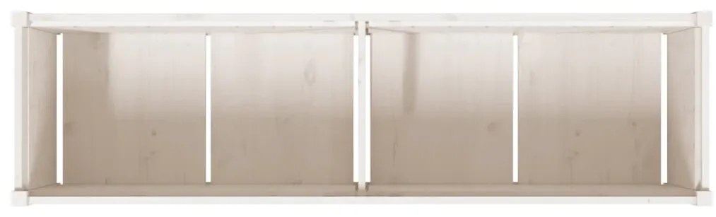 Vaso/floreira de jardim 180x50x50 cm pinho maciço branco