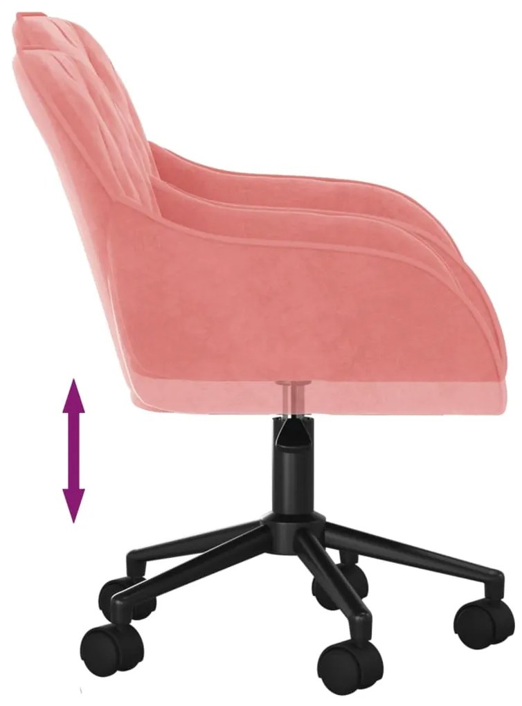Cadeiras de jantar giratórias 2 pcs veludo rosa