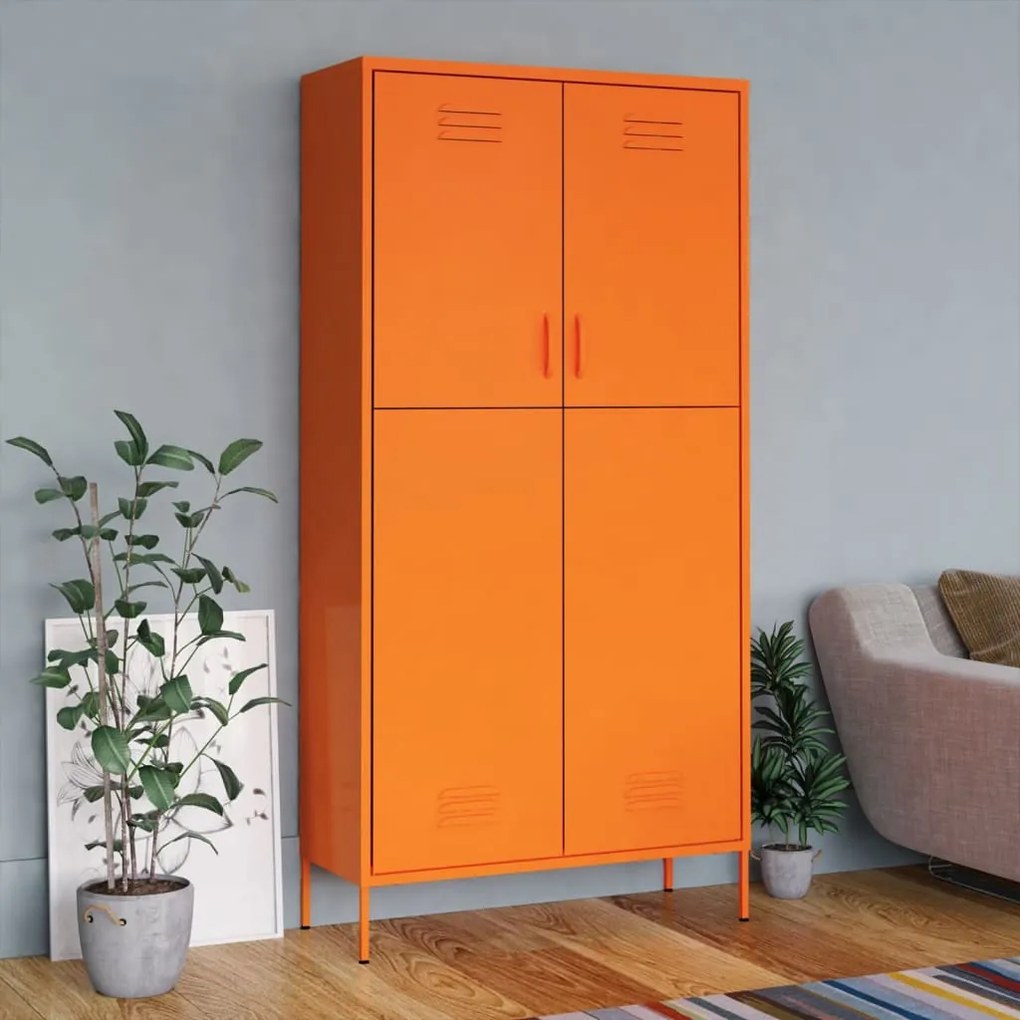 336246 vidaXL Roupeiro 90x50x180 cm aço laranja
