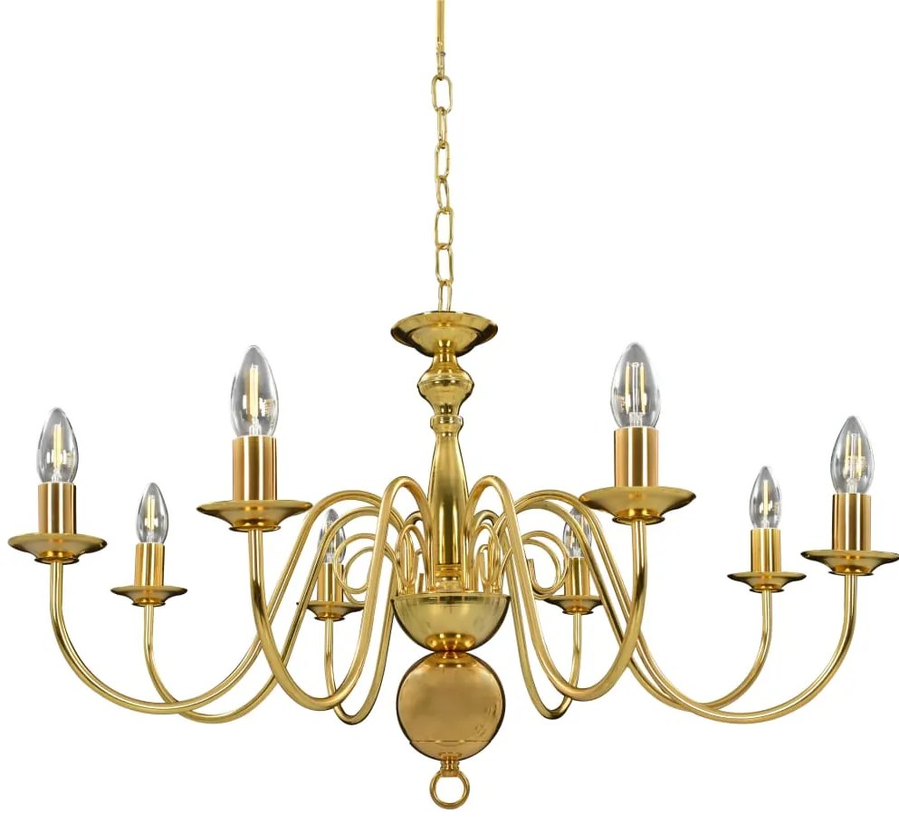 Lustre de 8 lâmpadas E14 dourado