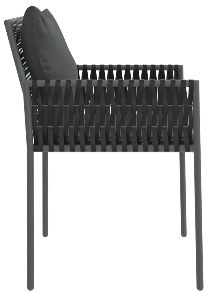Cadeiras jardim c/ almofadões 2 pcs 54x61x83 cm vime PE preto