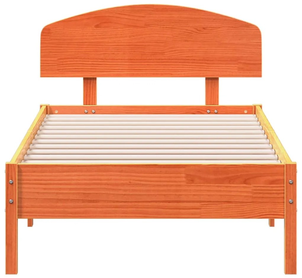 Cama sem colchão 100x200 cm pinho maciço castanho-mel