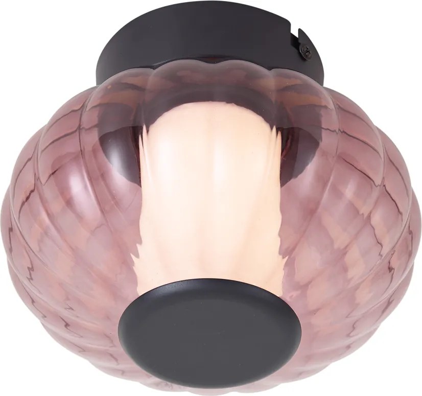 Plafon de Design Preto 18cm com Vidro Roxo Incl. LED Regulável em 3 Passos - Margherite