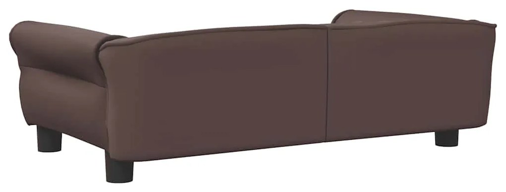 Cama para cães 95x55x30 cm couro artificial castanho