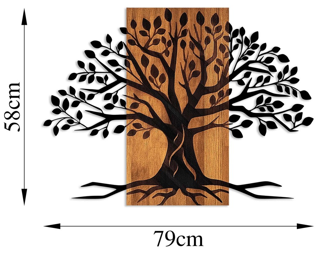 Acessório Decorativo de Parede Willow – Nogueira e Preto – 58 x 80 cm