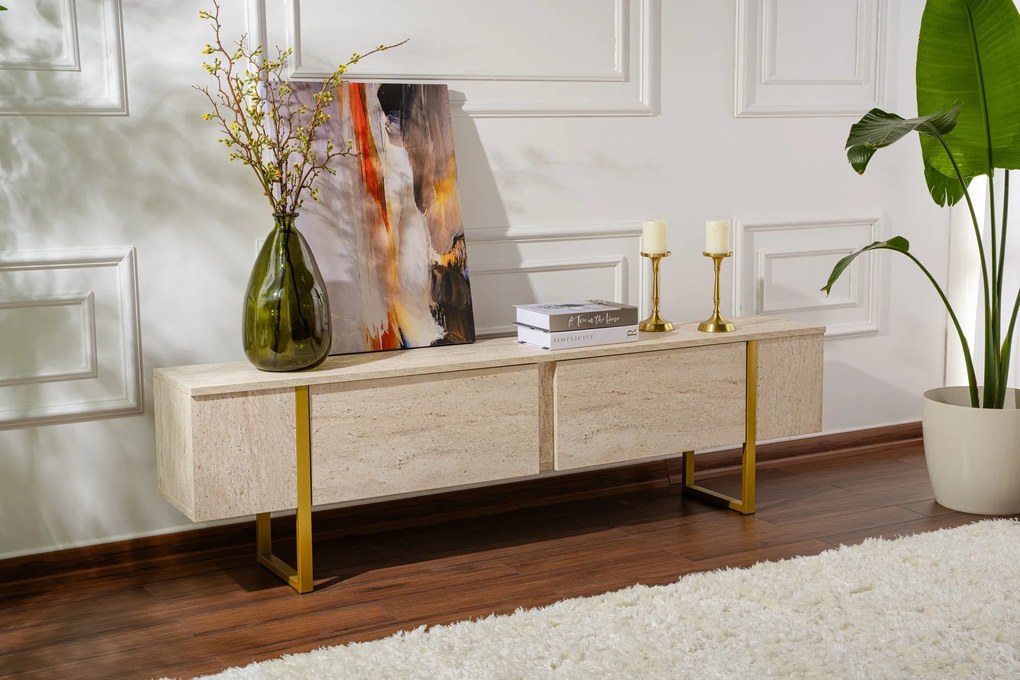 Móvel TV Serenity – Travertine Gold – 180 x 50 x 29,5 cm