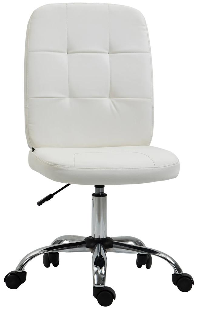 Cadeira de Escritório operativa Giratória de Couro Sintético com Altura Ajustável Moderno Carga 120 kg 45x59x100 cm Branco