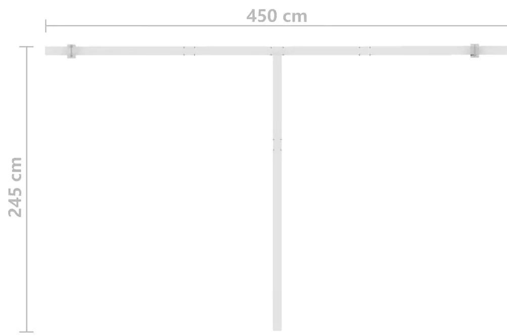 Toldo automático com LED e sensor de vento 450x300 cm antracite