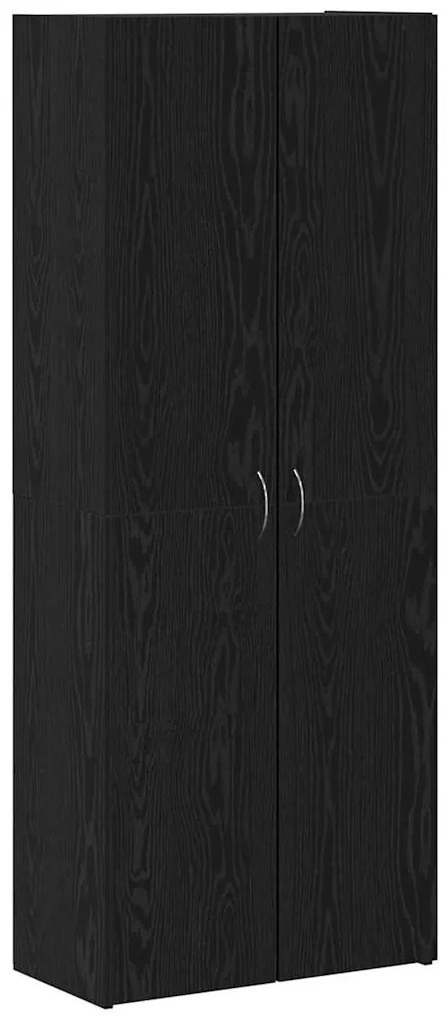 Aparador Preto em Carvalho - 60 x 32 x 153 cm - Madeira engenheirada