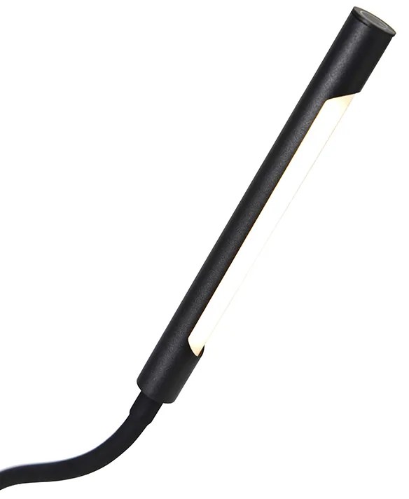 Candeeiro de pé design preto com LED e dimmer tátil - Palka