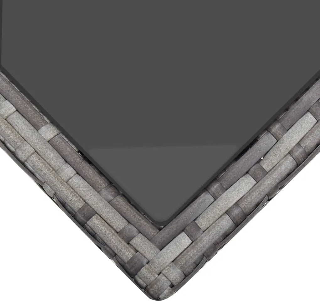 6 pcs conjunto lounge de jardim c/ almofadões vime PE cinzento