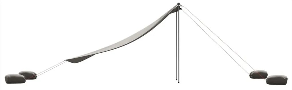 Toldo de praia com âncoras de areia 304x300 cm cinzento