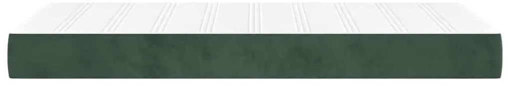 Colchão de molas ensacadas 90x220x20 cm veludo verde-escuro