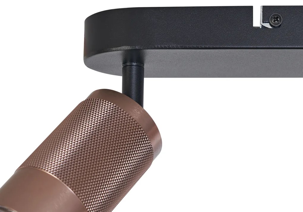 Foco de teto arredondado bronze escuro 3-luzes ajustável - Veerle