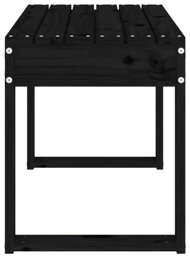 Banco de jardim 80x38x45 cm madeira de pinho maciça preto
