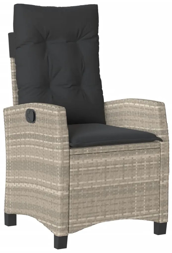 3 pcs conjunto de jantar p/ jardim c/ almofadões cinzento claro