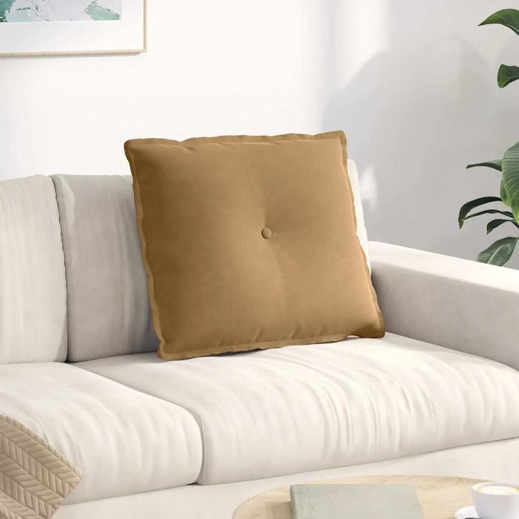 vidaXL Travesseiro para Costas Castanho 60 x 50 cm