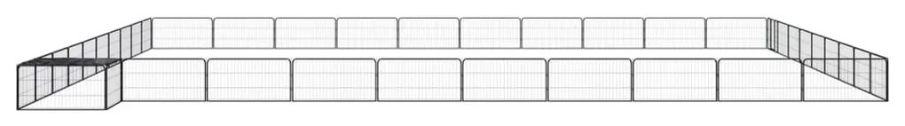 Parque p/ cães c/ 40 painéis 100x50 cm aço revestido a pó preto