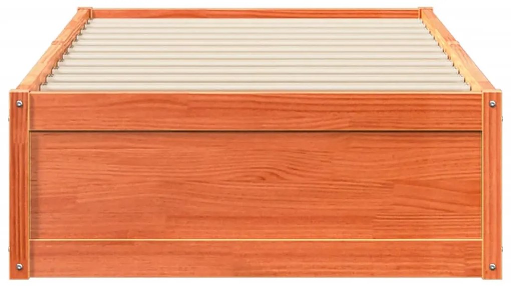 Cama sem colchão 90x190 cm madeira de pinho maciça castanho-mel