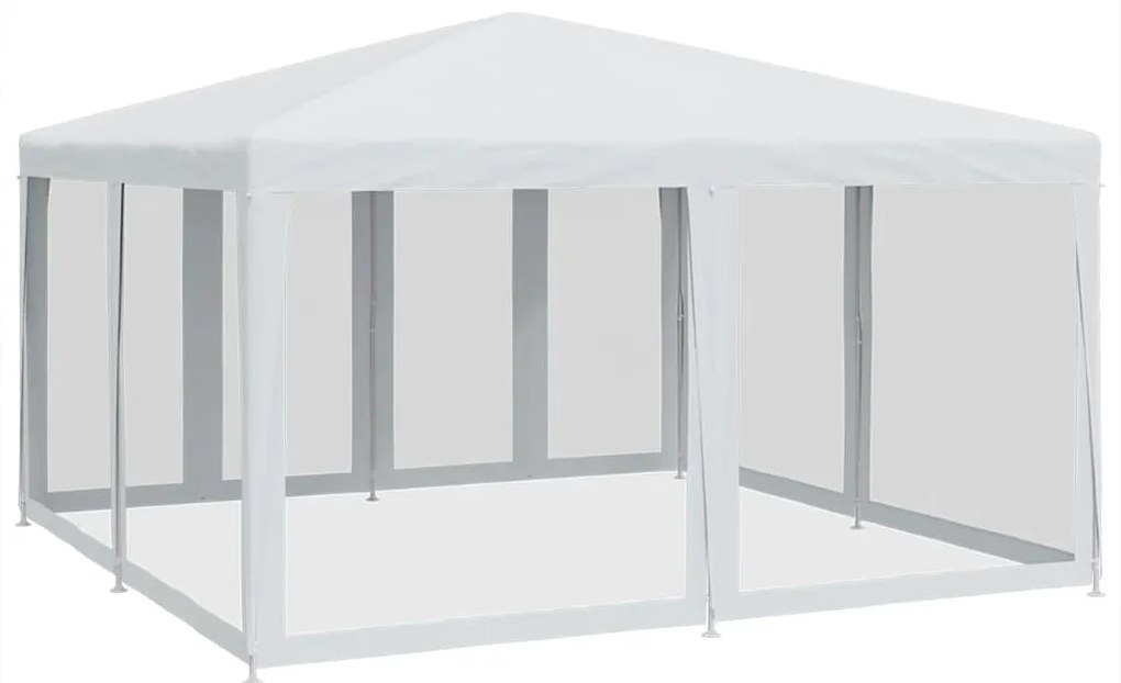 Tenda p/ festas c/ 8 paredes laterais malha 4x4 m PEAD branco