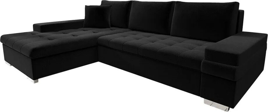 Sofá de canto Comfivo Olivetum I, Cama com arrumação, 274x182x83cm, 149 kg, Pernas: Metal