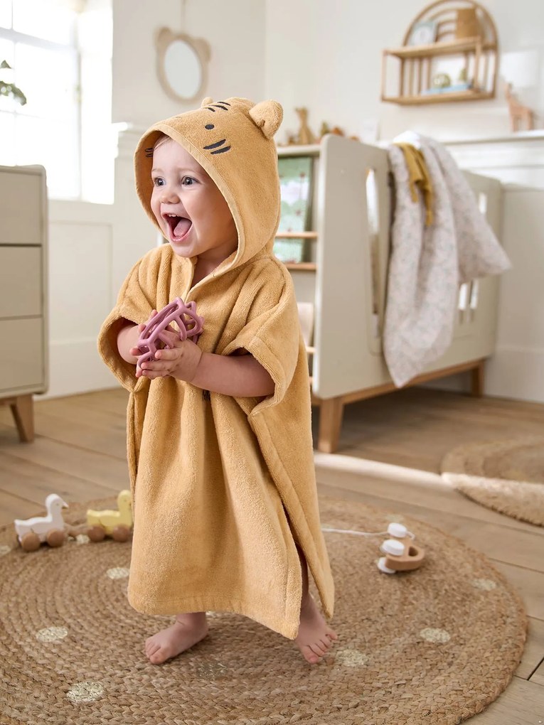 Agora -15%: Poncho de banho personalizável, Animais, para bebé ocre