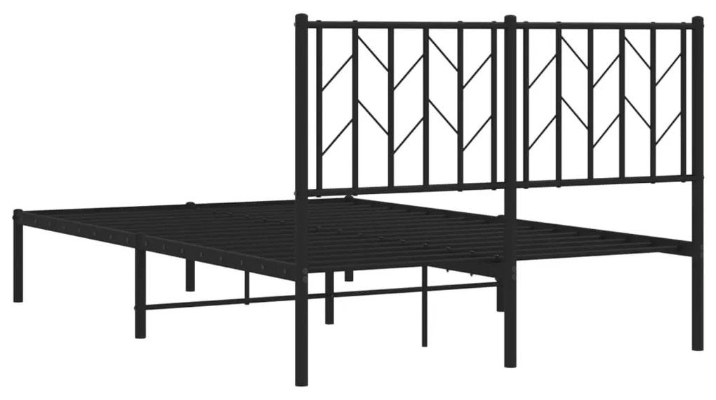 Estrutura de cama com cabeceira 120x200 cm metal preto